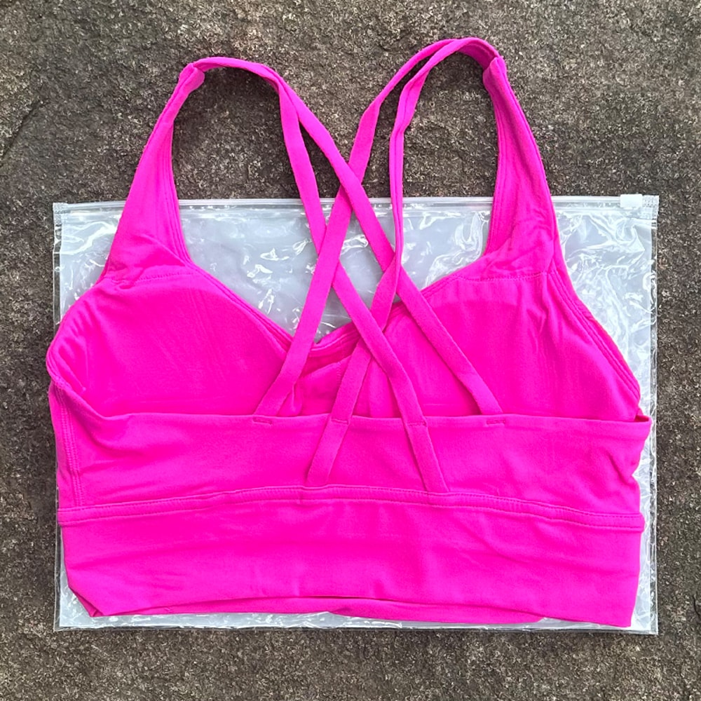 Fitness Sport Bra Top Solid Color Women Cross Back Bra Soft Gym Yoga Athletic Workout With Chest Pa 1