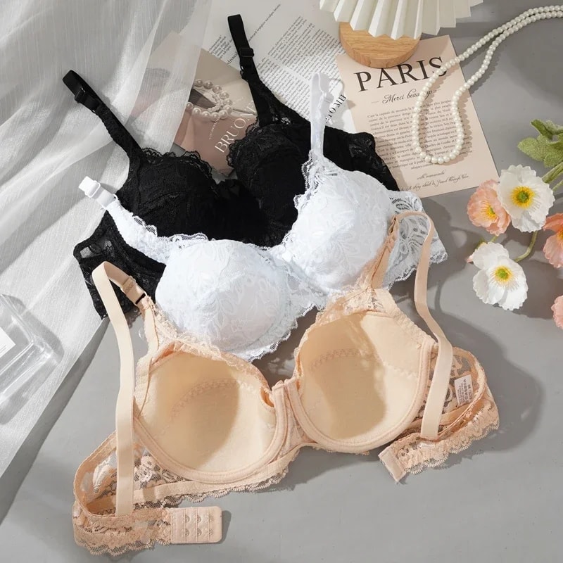Sexy Lace Thin Bra With Underwire Plus Size Traditional Lace Bra Steel Ring Gathering Breast Underw 9