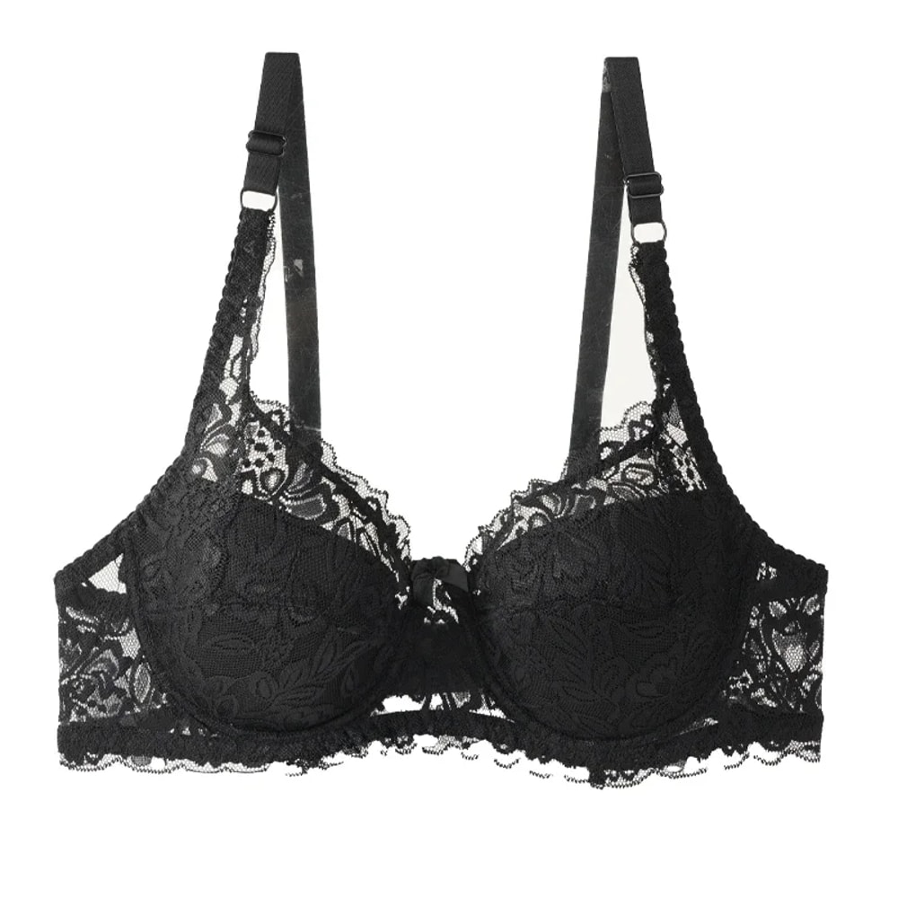 Sexy Lace Thin Bra With Underwire Plus Size Traditional Lace Bra Steel Ring Gathering Breast Underw 6