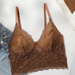 sexy embroidered lace bra for women, adjustable shoulder straps, convolute push up