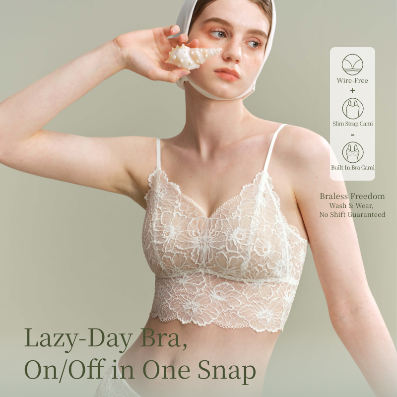 Elegant Sexy Lace Wireless Bras For Women Seamless Lingerie OnePiece Thin Tank Bra Sleeveless Cami 2