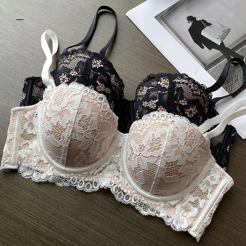 Comfortable Women Cup Lace Bra Sexy Floral Underwire Push Up Bras Half Cup Brassiere Lingerie For L 3