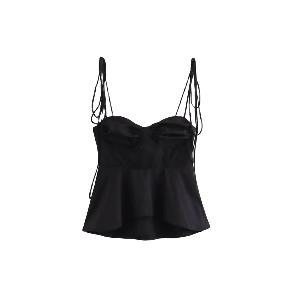 Sexy Asymmetric Bustier Tops For Women Sweetheart Neckline Thin Tied Straps Side Zipper 2