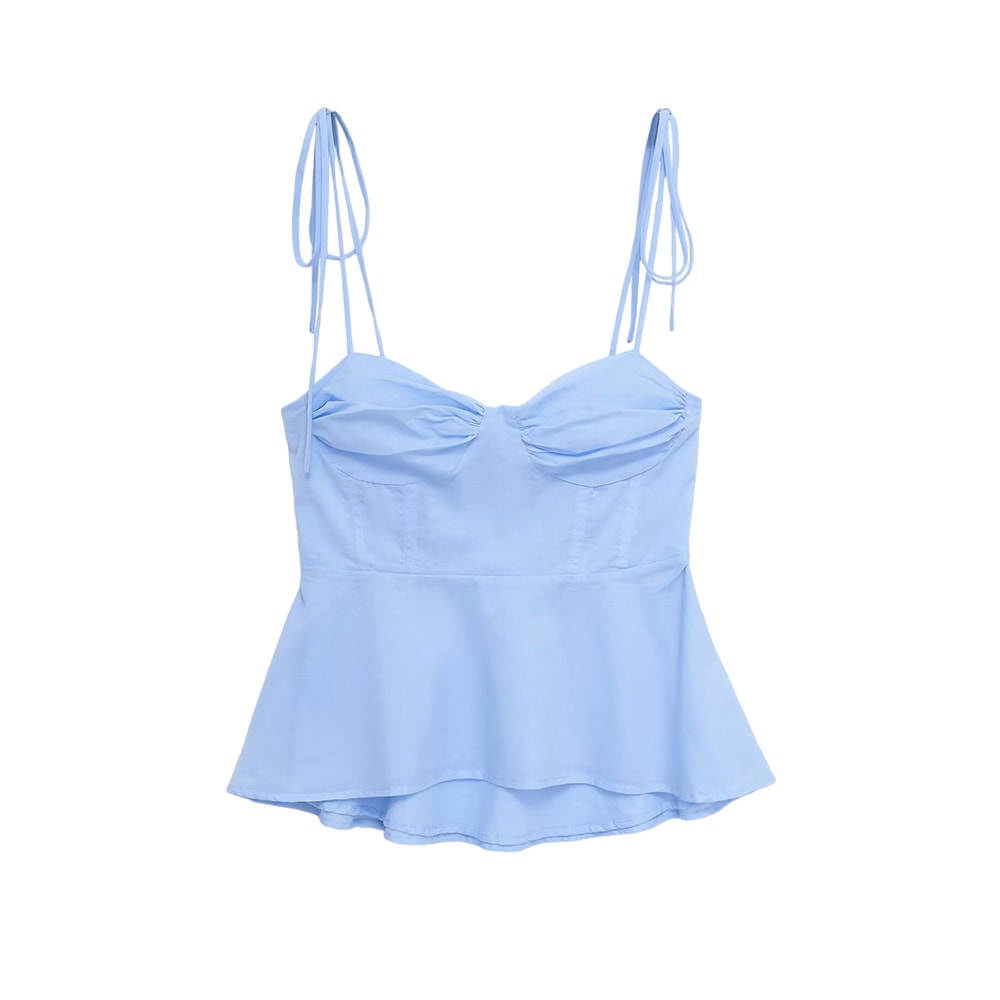 Sexy Asymmetric Bustier Tops For Women Sweetheart Neckline Thin Tied Straps Side Zipper 4