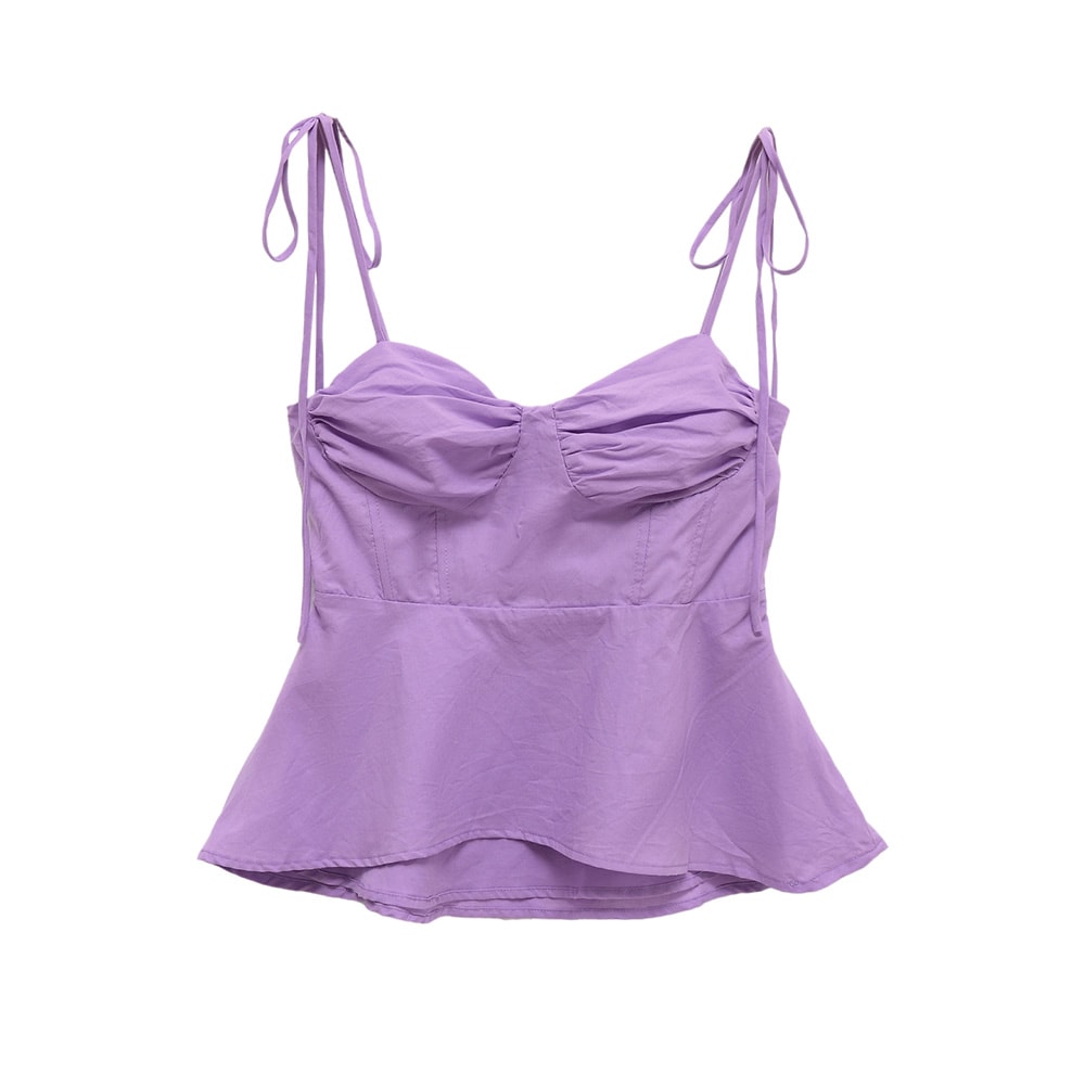 Sexy Asymmetric Bustier Tops For Women Sweetheart Neckline Thin Tied Straps Side Zipper 6