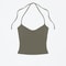 Womens Tank OpenBack Camisole Top With Metal Accents SelfTie Straps Sexy LowNeck Halter Design 4