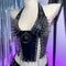 Gothic Bustier Y2K Punk Studded Crop Top Vegan Leather Goth Clothes Skull Grunge Emo Tank 1
