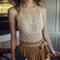 Lace Halter Neck Crop Tops Retro Wild Hollow Perspective Tassel Sexy Spaghetti Strap Tank Top Women 6
