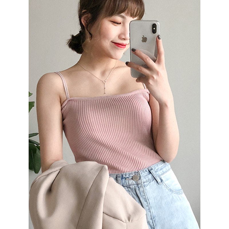 Summer Sleeveless Camis Casual Women Halter Crop Tops Backless Strap Tank Top 0