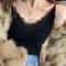 Cropped Lace Tank Top For Women Sexy White Tank Tops Korean Sleeveless Black Vest Summer Coquette C 0
