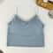 Ice Silk Summer Bra Crop Tops Sexy Sports Spaghetti Strap Vest Built In Bra Off Shoulder Sleeveless 7