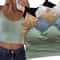 Ice Silk Summer Bra Crop Tops Sexy Sports Spaghetti Strap Vest Built In Bra Off Shoulder Sleeveless 10