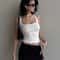 Sculpted Square Neck Tank Top For Women Fashionable Tank Top Women Square Neck Top 0