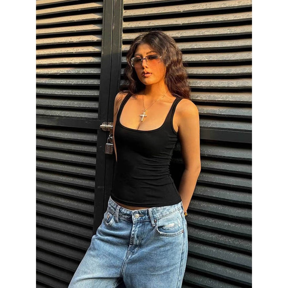 Sculpted Square Neck Tank Top For Women Fashionable Tank Top Women Square Neck Top 3