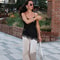 Trendy Lace Asymmetrical Tank Top Black Sleeveless Slip Women Backless Off Shoulder Camisole Summer 6