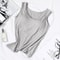 Sexy Womens Vest Tops With Built In Bra Solid Color Padded Slim Fit Tank Tops Casual Neck Vest Shir 1