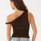 Casual Summer Tank Top For Women Sleeveless Off Shoulder Solid Color Side Ruched Crop Tops Trendy S 3