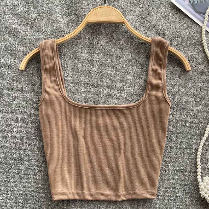 Tank Top Women Sexy Backless Y2k Top Slim Fit Bottoming Blouse Solid Crop Top Sleeveless Camis Muje 6
