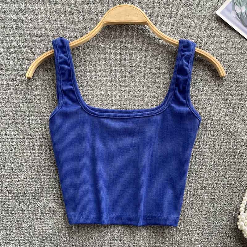Tank Top Women Sexy Backless Y2k Top Slim Fit Bottoming Blouse Solid Crop Top Sleeveless Camis Muje 8