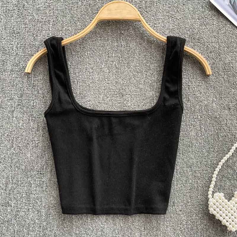 Tank Top Women Sexy Backless Y2k Top Slim Fit Bottoming Blouse Solid Crop Top Sleeveless Camis Muje 9