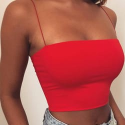 sexy bodycon spaghetti strap crop top for women, sleeveless cami tube top, new fashion basic plain camisole