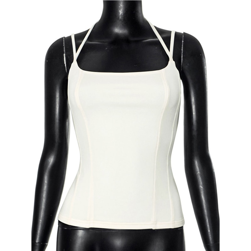 Spring Summer New Style Womens Slim Fit Shoulder Bared Top Double Rope Tear Stitch Fashionable TShi 5