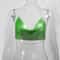 Sexy Metal Metallic Crop Top Women Backless Glitter Halter Corset Tops Beach Party Club Tank Top Ca