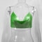 Sexy Metal Metallic Crop Top Women Backless Glitter Halter Corset Tops Beach Party Club Tank Top Ca
