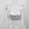 Sexy Metal Metallic Crop Top Women Backless Glitter Halter Corset Tops Beach Party Club Tank Top Ca