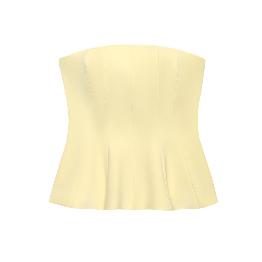 Sexy Butter Yellow Cami Ruffles Tube Top Summer Fashion For Women Strapless Streetwear Girl Tops Ho 1