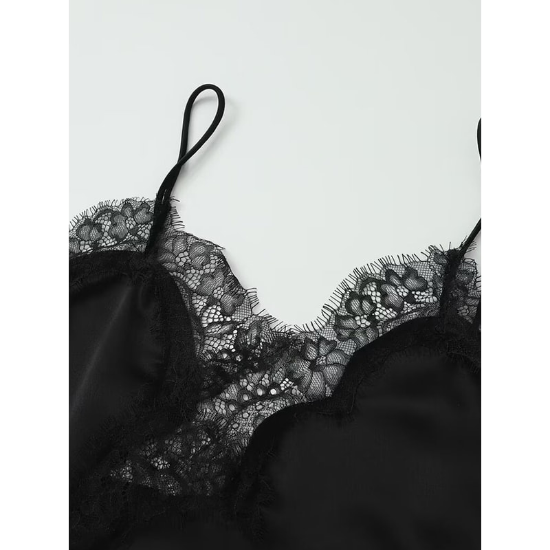 Summer Lace Embellished Sleeveless Tops For Women Sexy Off Shoulder Tank Casual Camisole Elegant Wo 5