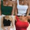 Female One Shoulder Crop Tops Sleeveless Tank Top Summer Beach Vest Midriff Summer Fashion Clothes 5