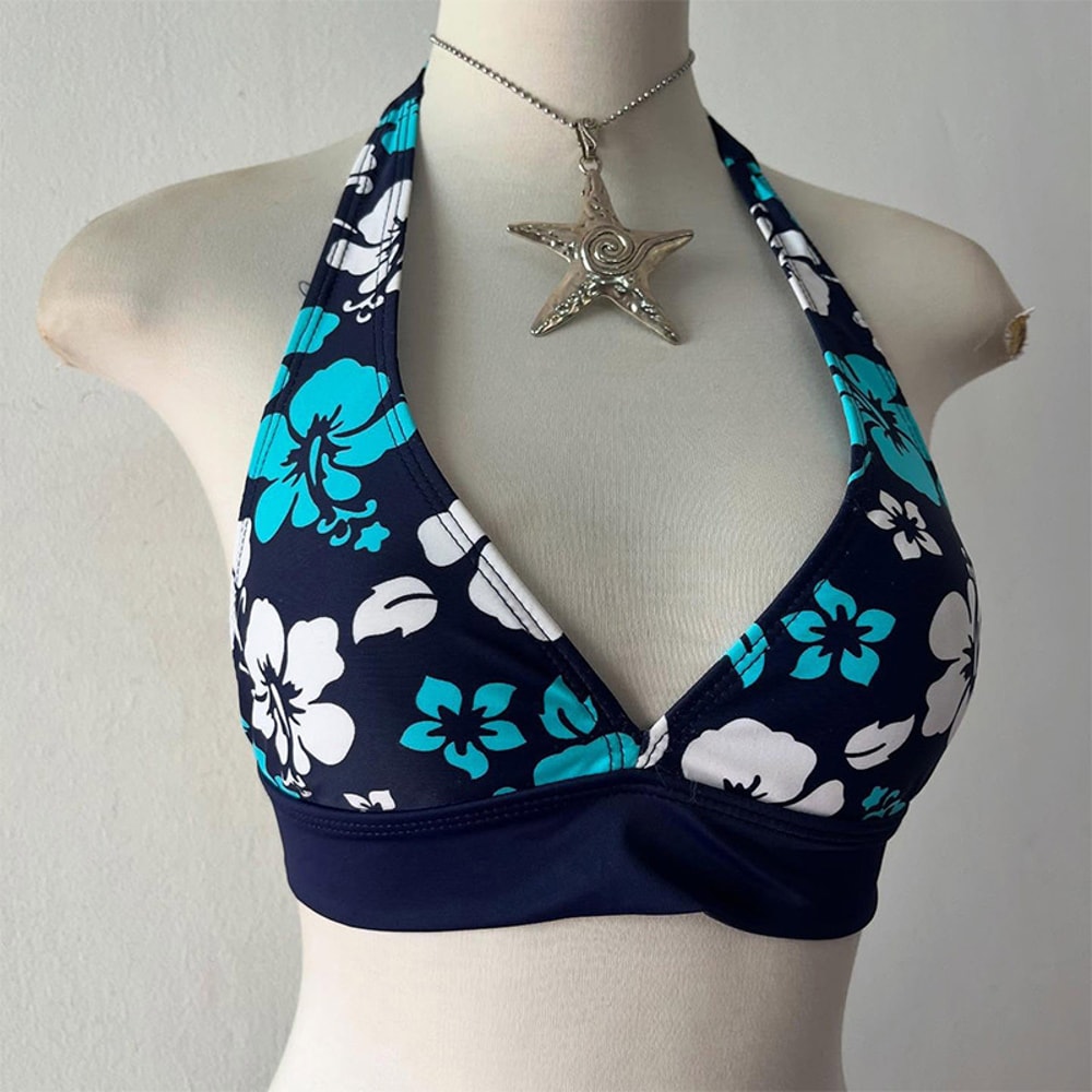 Sexy Tree Printed Bikini Set, Summer New Outdoor Beach Vacation Style, Fresh Fashionable Simple Swimming Clothes