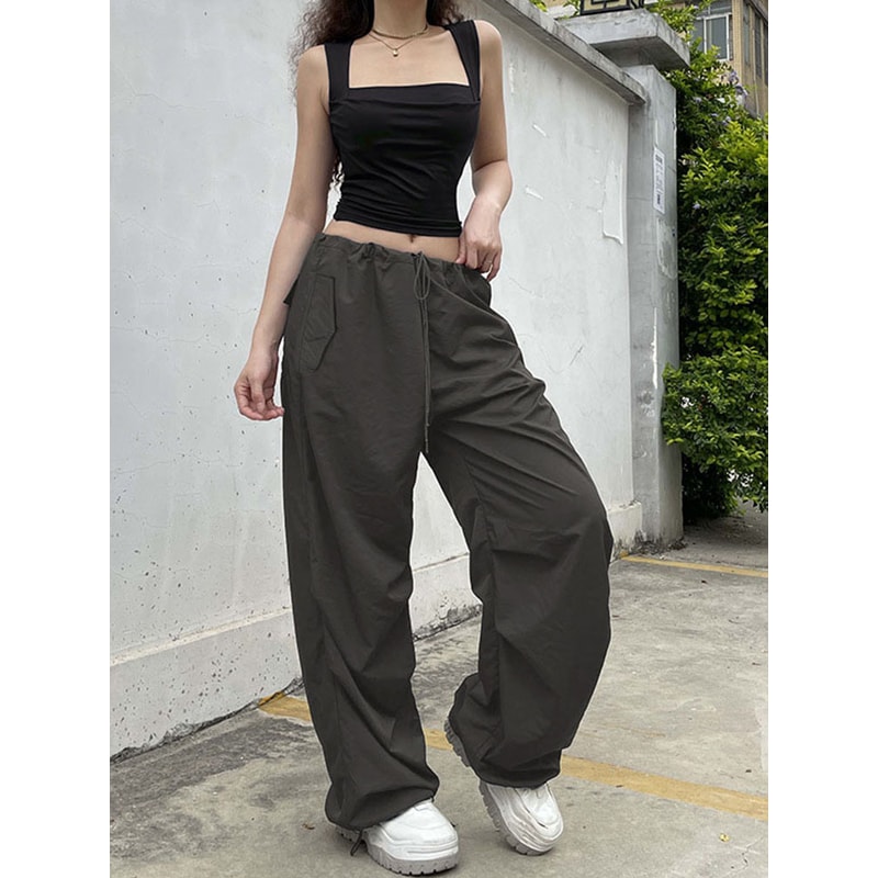 Sexy Square Neck Low Cut Camisole Vest For Womens Summer Pleated Slim Fit Spicy Girl Sleeveless Bas 7