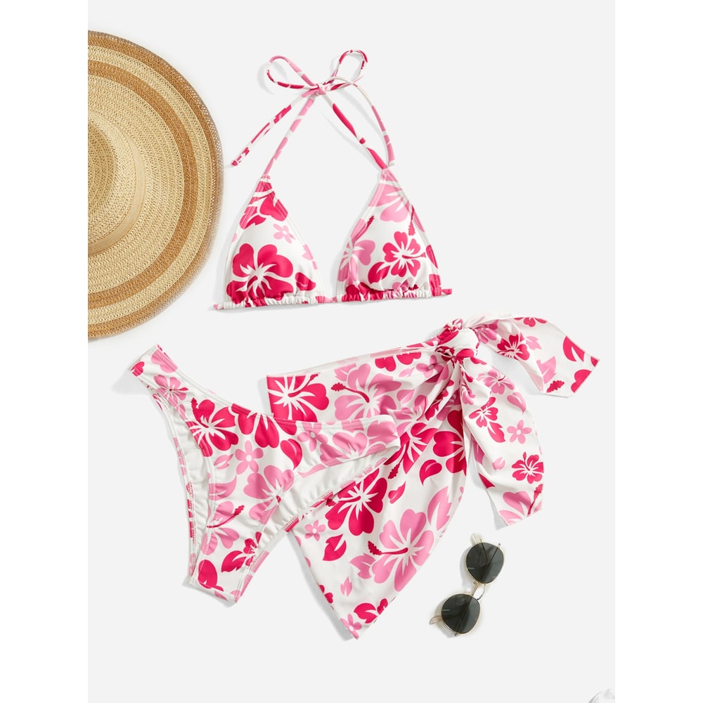 Sexy European And American Bikini ThreePiece Set Swimsuit Skirt For Vacation Stylish Beach Wear 2