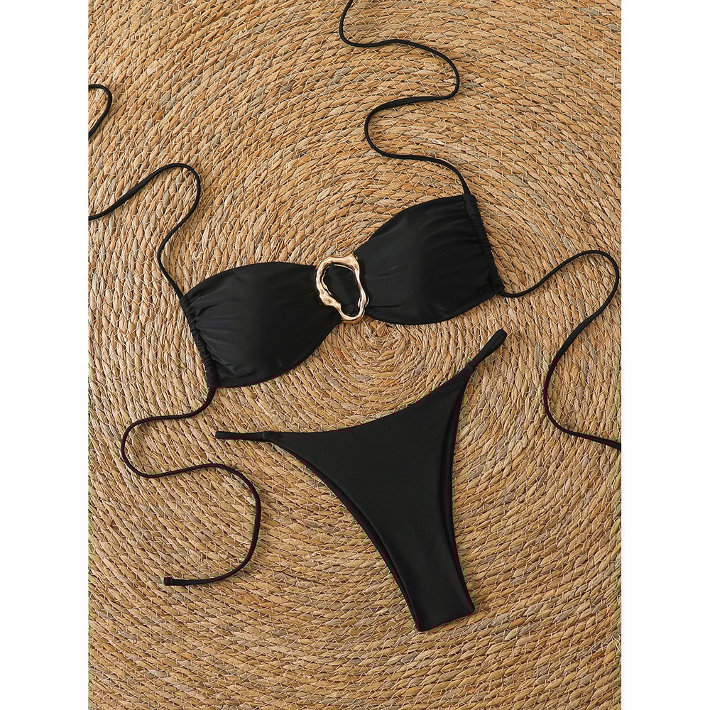 Sexy Bandeau Bikini Womens Swimsuit Push Up Thong Bikinis Set Twopiece Swimwear Female Bathing Suit 1