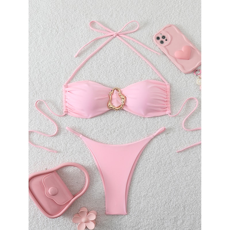 Sexy Bandeau Bikini Womens Swimsuit Push Up Thong Bikinis Set Twopiece Swimwear Female Bathing Suit 3