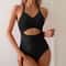 Fashion Cross Back Swimsuit Women Sexy Solid Jumpsuit Bikini Set Waist Hollowed Out Women Swimsuit 1