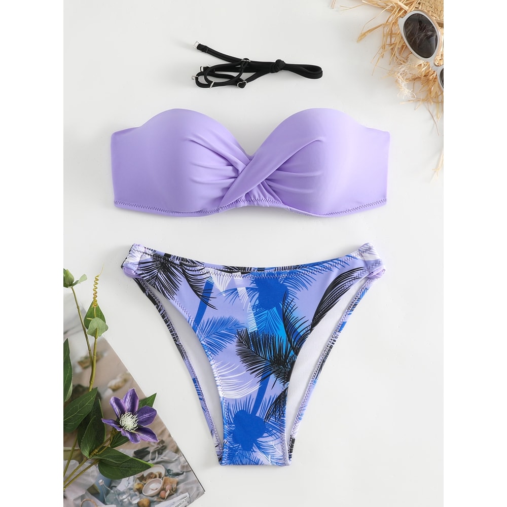 Sexy Low Waist Bottom Swimwear Push Up Top Women Bikinis Set Female Swimsuit Bathing Suit Beachwear 2