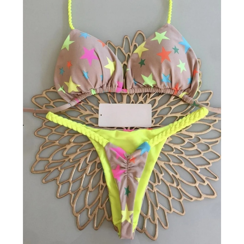 Womens Fashion Gstring Bikini New Split Print Swimwear Beach Holiday 6