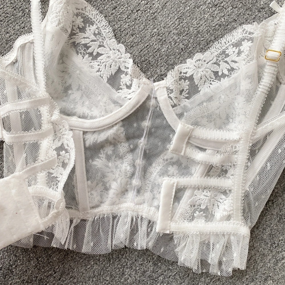 Sexy French Chic Sleeveless Skinny Backless Corset Camis Lace Sheer Spaghetti Strap Hotsweet Tank T 6