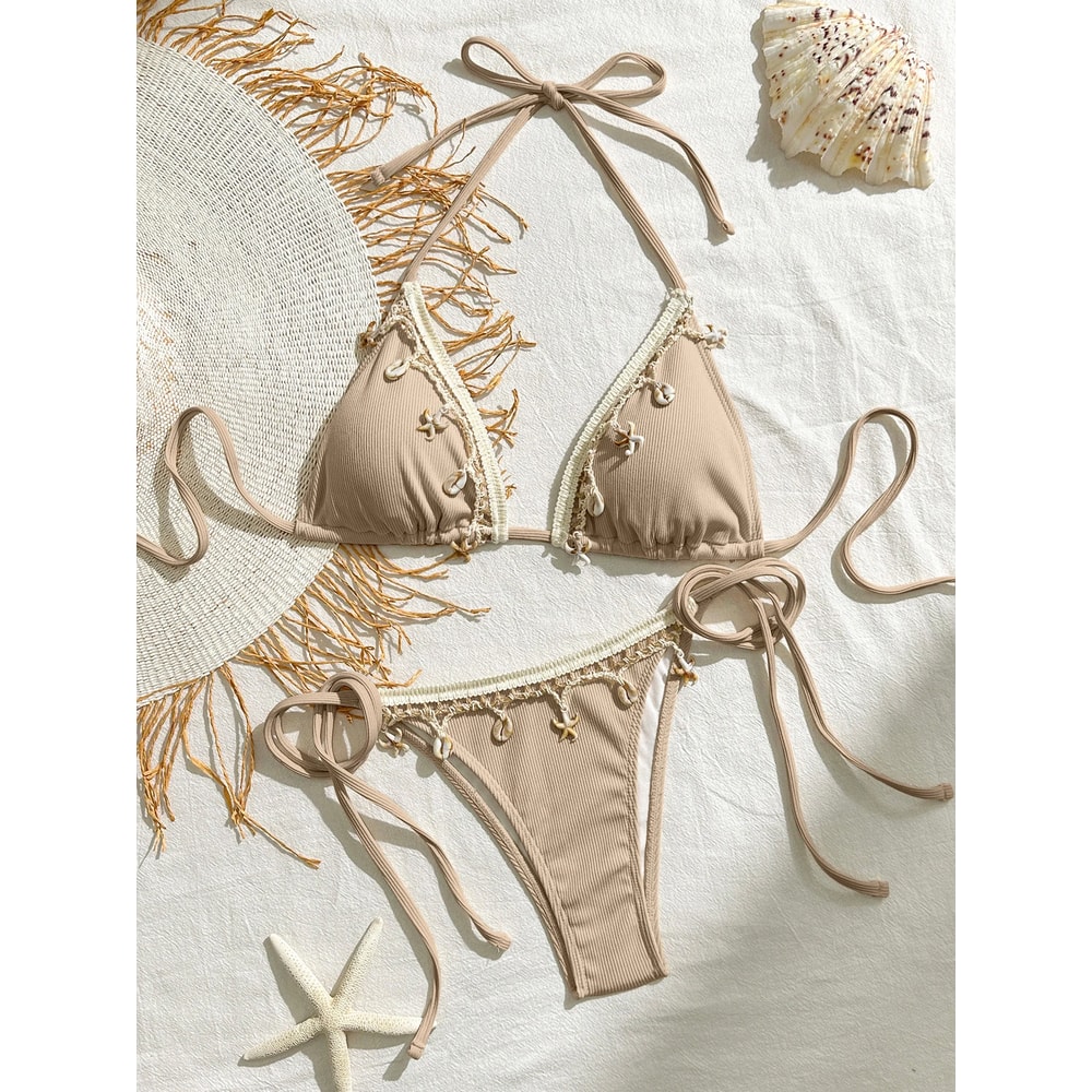 Peachtan Thong Bikini Women Push Up Swimwear 2 Piece Summer Women Beachwear Bikini Bathing Suit For 6