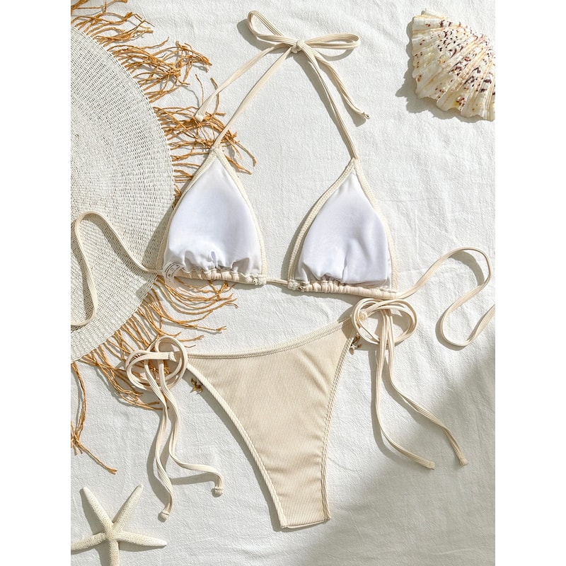 Peachtan Thong Bikini Women Push Up Swimwear 2 Piece Summer Women Beachwear Bikini Bathing Suit For 5