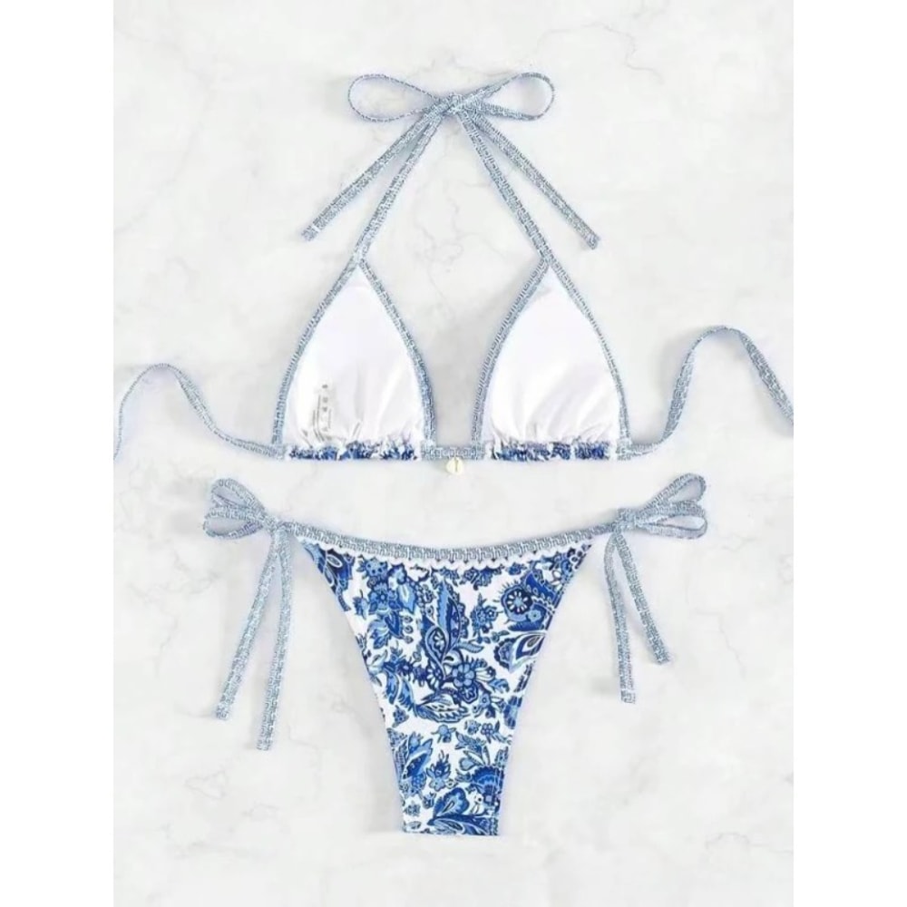 Sexy Strap Bikini Split Swimsuit European And American Printed Swimwear Ladies Swimming Clothing An 3