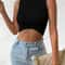 Sexy Knit Sleeveless Crop Top Summer Spring Women Casual Curve Corset Mock Neck Crossfit Femme Stre 5