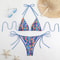 Women Sexy Bikini Set Lace Up Circyy Floral Printed Swimsuit TwoPiece Swimwear Backless 1