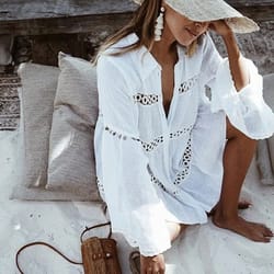 women casual summer beach dress tunic, sexy v-neck swimsuit cover up sarong, new beachwear