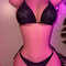 Grunge Swimsuit Bikini, Woman Punk Beach Swimwear, Gothic BRAT Rhinestone Printing, Lace Up Bathing Suits