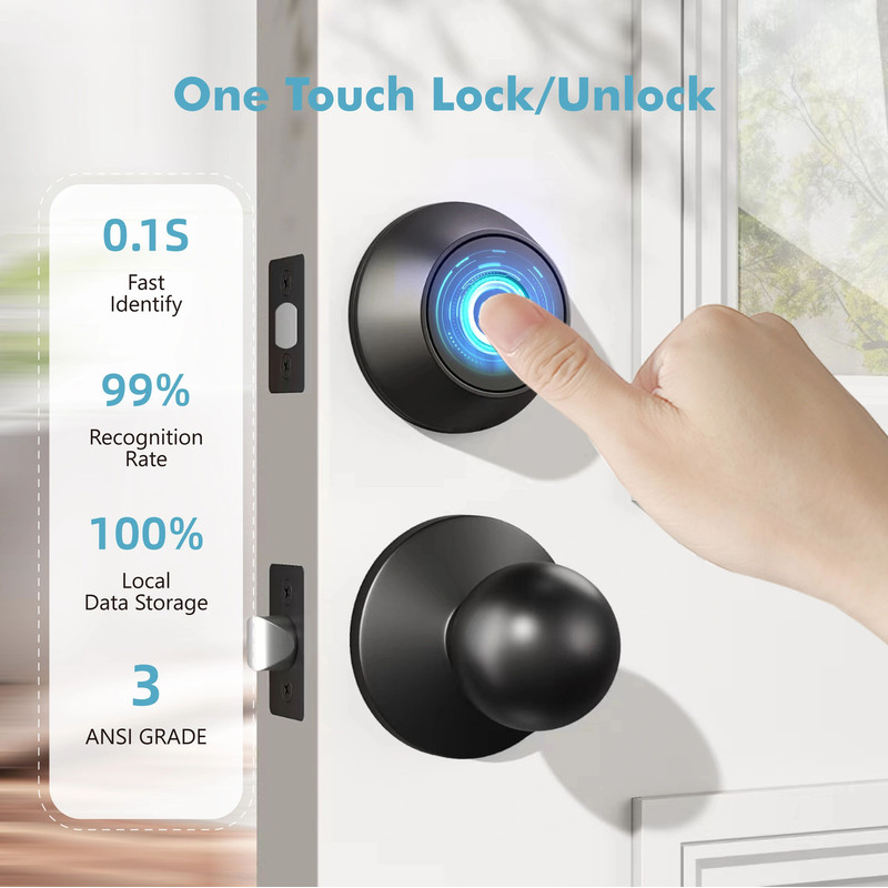 Automatic Smart Deadbolt Lock with Fingerprint Bluetooth  Key Unlocking Keyless Entry 222