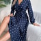 Elegant V Neck Polka Dot Swing Dress Casual Sweet Dress For Women 1